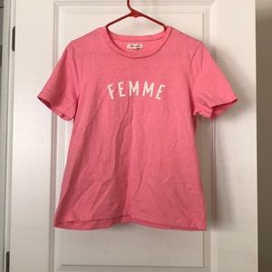 Madewell pink femme tee